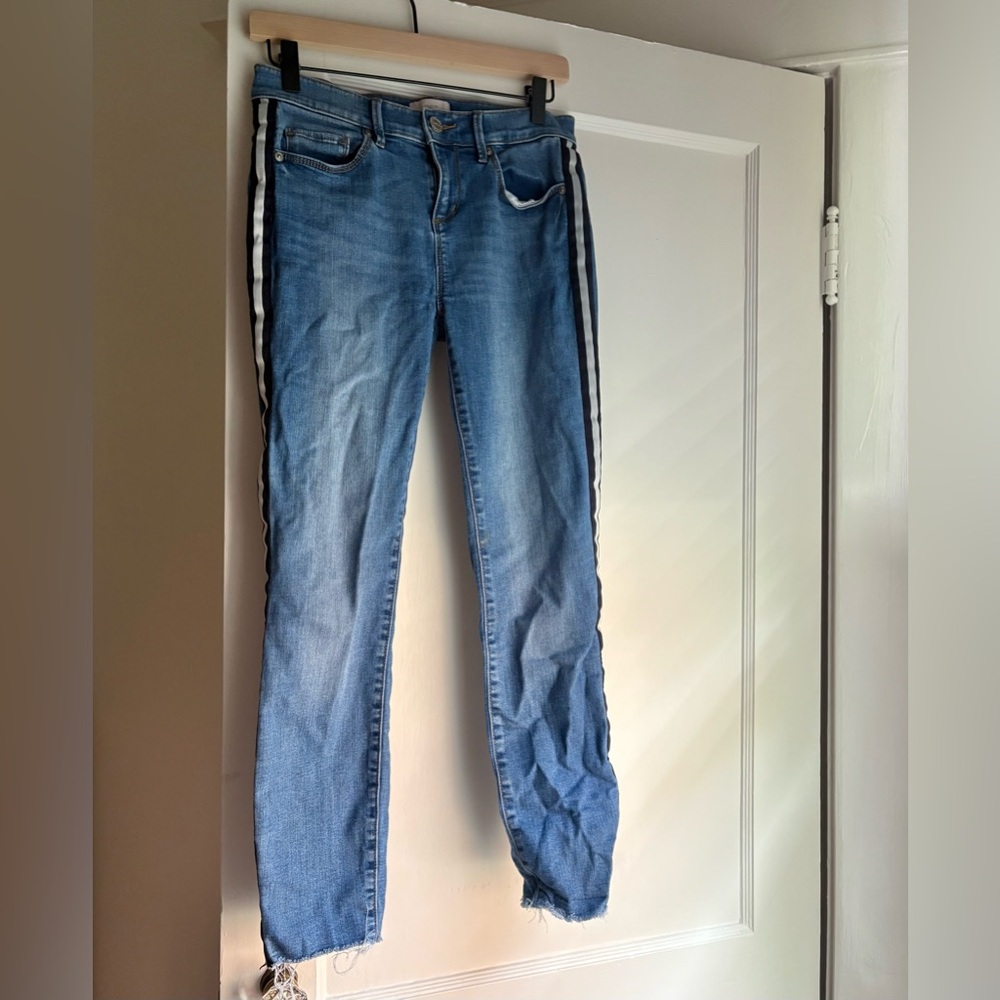 LOFT Blue Jeans with Stripes